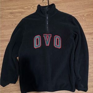 OVO Black and Red Zip Up Sweater